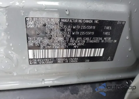 2019 Toyota Rav4 Adventure from USA, damaged, VIN 2T3J1RFV0KW011071